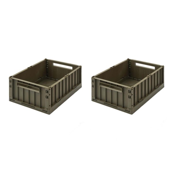 Liewood Aufbewahrungskorb "Weston" im 2er-Set - 10 l (Army brown)