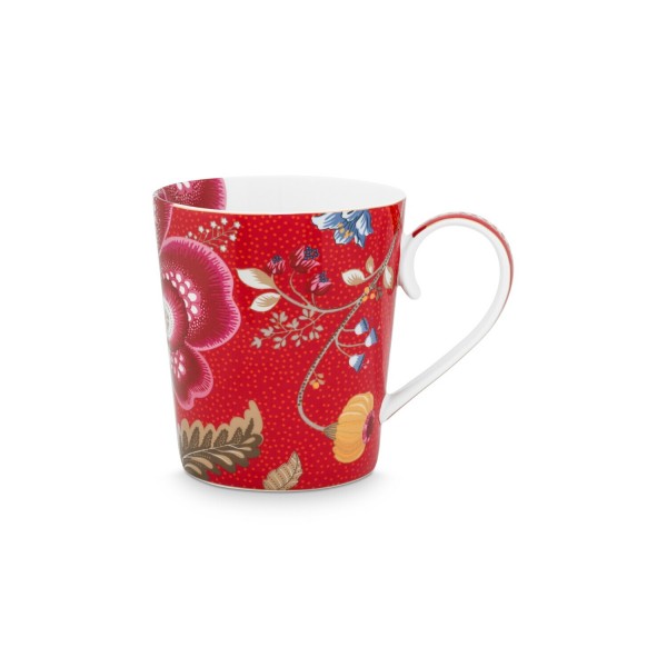 Pip Studio Tasse Buchstabe O "Alphabet Mug – Blushing Birds" – 350 ml (Rot)