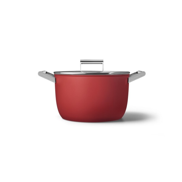 smeg Kochtopf "50's Retro Style" mit 2 Griffen und Deckel - ø 26 cm (Rot)