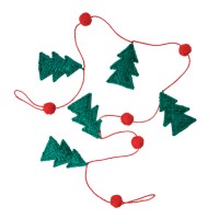 rice Girlande mit Kugeln "Christmas/Weihnachten" - 120 cm (Grün/Rot)