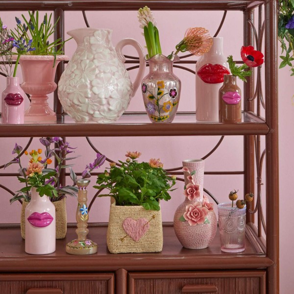 rice Keramikvase "Lips" - XS (Braun)