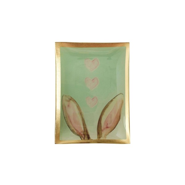 Glasteller "Love Plates - Hasenohren" - 10x0,8x14,2cm (Hellgrün) von Gift Company