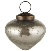 Ib Laursen Zwiebelförmige Weihnachtskugel "Bubbled" - 6,3x6 cm (Silber)