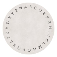 Kinderteppich waschbar "ABC" - 100 cm (Creme) von Eulenschnitt