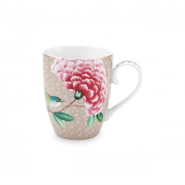 Pip Studio Große Tasse "Blushing Birds" (Khaki)