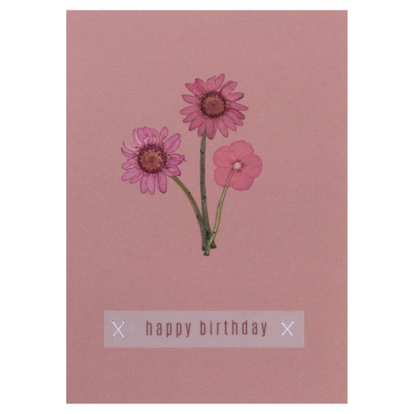 Glückwunschkarte "Blumengruß" - 11,8x16,6 cm (Rosa) von räder Design