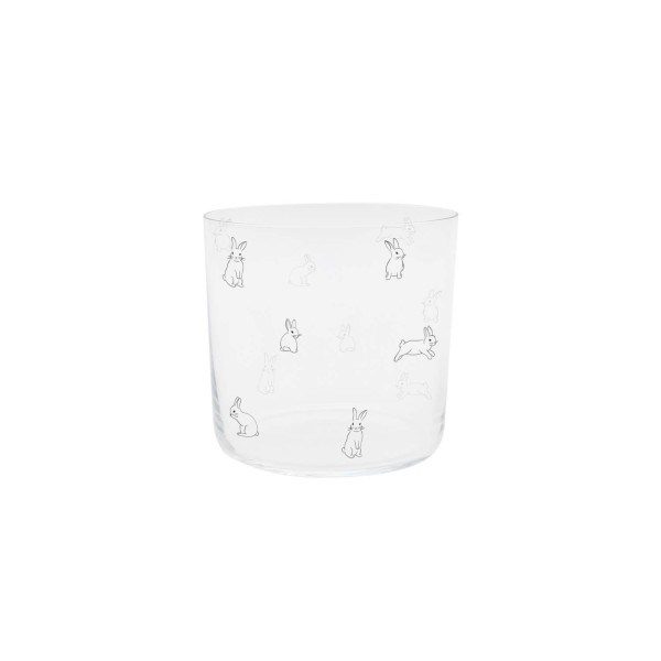 Trinkglas "Kaninchen" - 350 ml (Schwarz) von Eulenschnitt