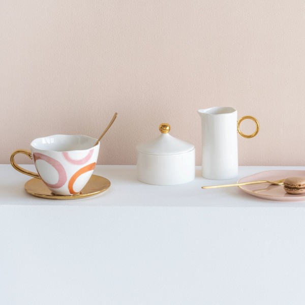 Kuchenteller "Good Morning" - ø17cm (Rosa/Gold) von Urban Nature Culture