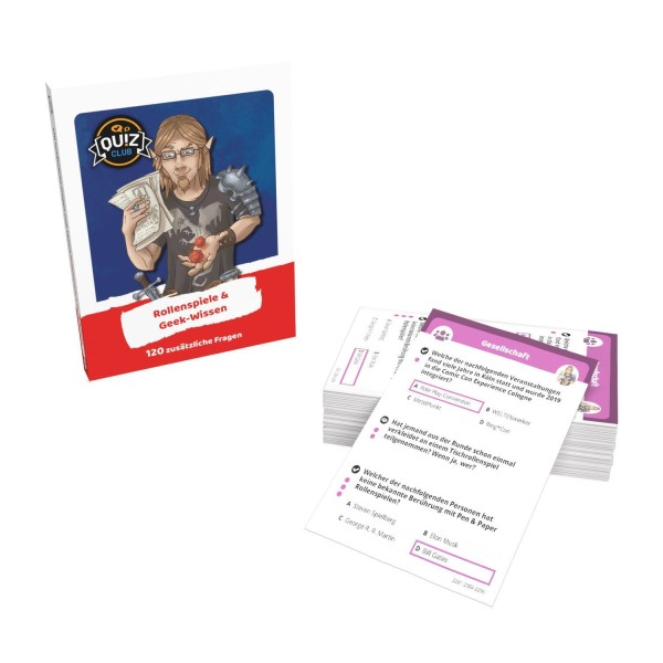 Gesellschaftsspiel Erweiterung "Quiz Club - Charakter Pack Rollenspiele & Geek-Wissen" von Funtails Gesellschaftsspiel Erweiterung "Quiz Club - Charakter Pack Rollenspiele & Geek-Wissen" von Funtails