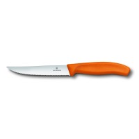 VICTORINOX "SwissClassic" Gourmet Steakmesser mit Wellenschliff (orange) 12cm
