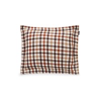 Flanell-Kopfkissenbezug "Checked Rust" - 80x80 cm (Braun) von Lexington