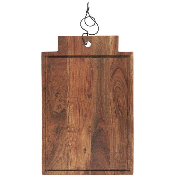 Ib Laursen Schneidebrett mit Rille aus geöltem Akazienholz - 30x48 cm (Braun)