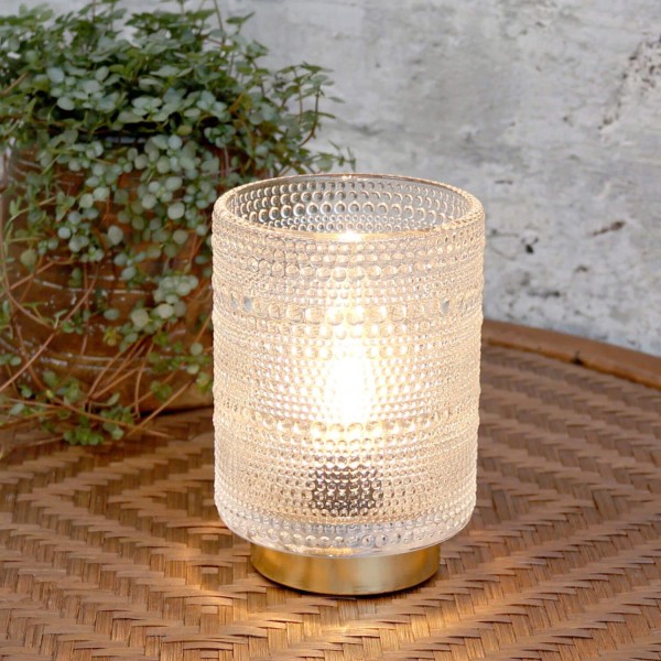 LED-Tischleuchte mit Muster - ø10cm (Transparent) von Chic Antique