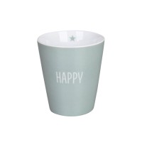 Krasilnikoff Happy Mug ohne Henkel "Happy" (Dusty Green)