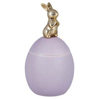 GreenGate Aufbewahrungsdose "Ei mit Hasen-Deckel" - 21,5 cm (Lavender)