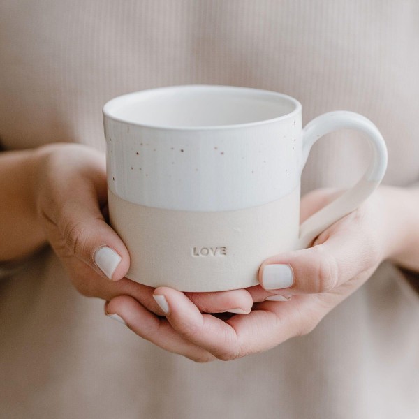 Tasse "Love" - 250 ml (Natur) von Eulenschnitt