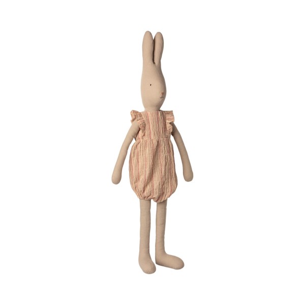 Maileg Hase in Jumpsuit "Streifen" (Rosa) - Größe 5