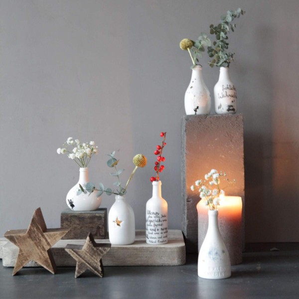 Mini Flaschenvase "Winter Flaschenvase - Fee" von Good old friends.