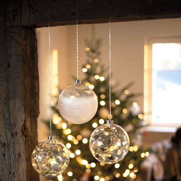 Lichtkugel mit Timer "LIVING Konfetti" - Groß (Silber) von räder Design