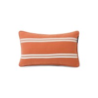 Kissen aus Bio-Baumwolltwill "Side Striped" - 30x50cm (Pfirsich/Weiß) von Lexington