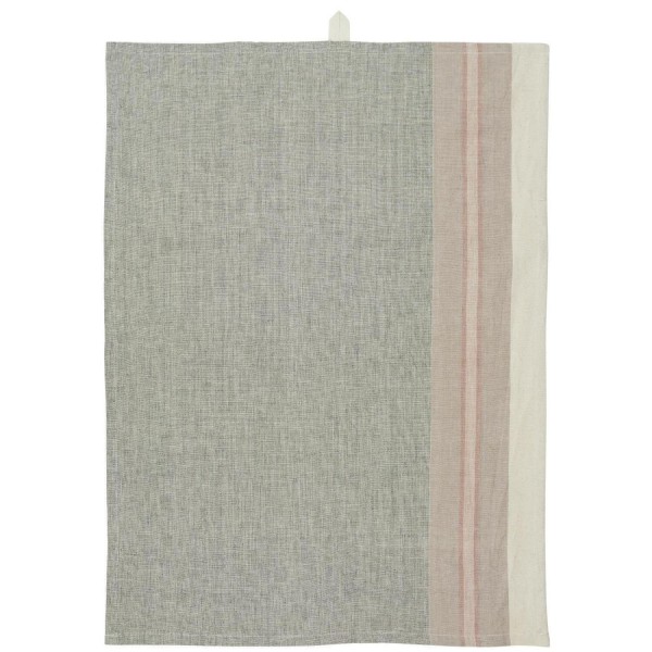 Ib Laursen Geschirrtuch mit Streifen (Grau/Beige/Rosa)