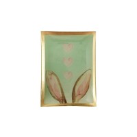 Glasteller "Love Plates - Hasenohren" - 10x0,8x14,2cm (Hellgrün) von Gift Company