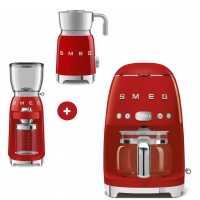 smeg Filter-Kaffeemaschine, smeg Milchaufschäumer, smeg Kaffeemühle