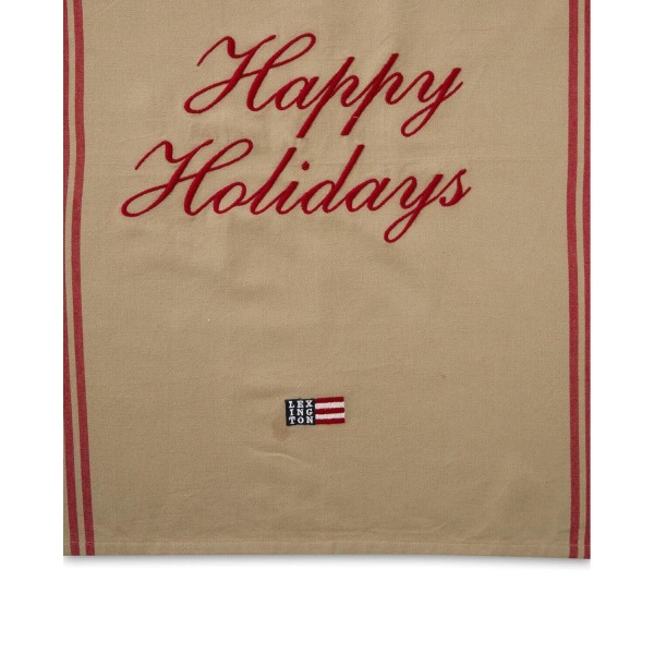 Geschirrtuch "Happy Holidays" - 50x70 cm (Beige/Rot) von Lexington
