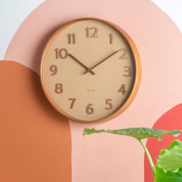 Wanduhr "Pure Wood Grain" (Hellbraun) von Karlsson by Present Time