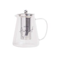 Teekanne "Kleine Auszeit" - 1,5 l (Transparent/Schwarz) von Eulenschnitt
