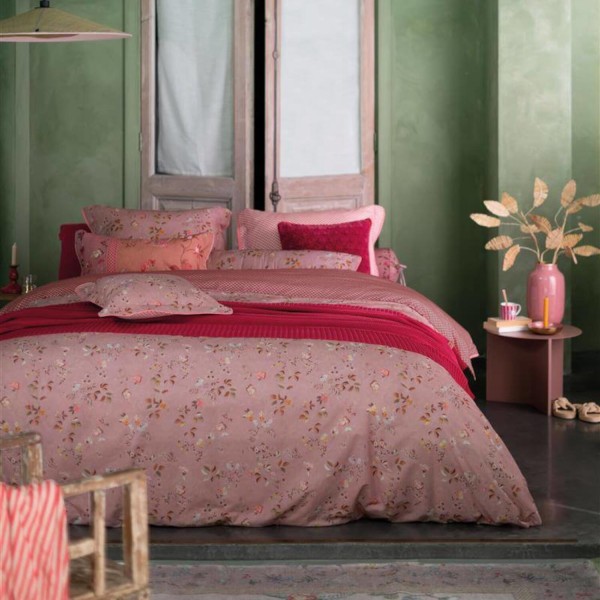 Pip Studio Bettwäsche-Set "Tokyo Blossom" - 155x220cm & 80x80cm (Hellrosa)