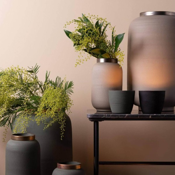 Vase mit Metallring "Saigon" - XS Matt (Sandstone)