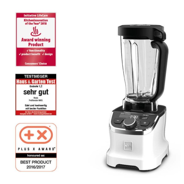 Novis Standmixer ProBlender 800L "Iconic Line" in Weiß mit App-Logo