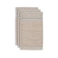 Pip Studio Waschlappen im 3er-Set "Soft Zellige" - 16x22 cm (Khaki)