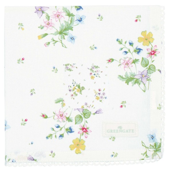 GreenGate Stoffserviette mit Spitze "Fiola" - 40x40 cm (White)