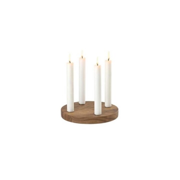 Runder Kerzenhalter aus Akazienholz "Bento" - 22x22x20,5 cm (Natur) von Gift Company
