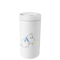 Thermobecher mit Moomin-Motiv "To-Go Click" - 400ml (Frost-Weiß) von Stelton