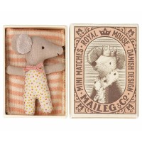Maileg Maus "Sleepy/Wakey" in Streichholzschachtel - Baby Maus (Rosa)