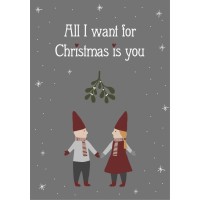 Ib Laursen Metallschild "All I want for Christmas is you" - 14x20 cm (Grau/Bunt)