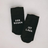 Socken "Der Boden ist Lava" (Schwarz) von Eulenschnitt