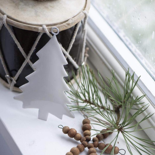 Ib Laursen Weihnachtsdeko Tannenbaum zum Aufhängen - 8,5 cm (Weiß)