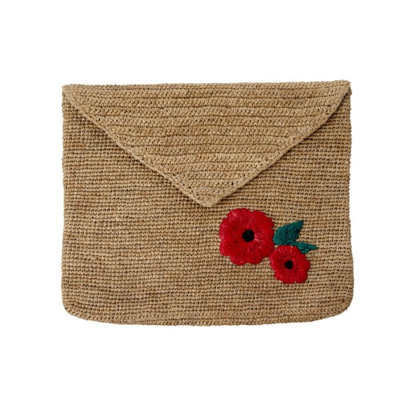 Clutch "Karen" mit Blumenstickerei (Natural) von CURRY