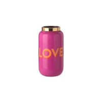 Vase "Saigon - Love" - 6x12x6 cm (Fuchsia/Gold) von Gift Company