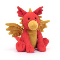 Jellycat Kuscheltier Drache "Darvin" - 24 cm (Rot)