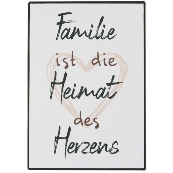 Ib Laursen Metallschild "Familie ist die Heimat des Herzens" - 14x20 cm (Weiß)