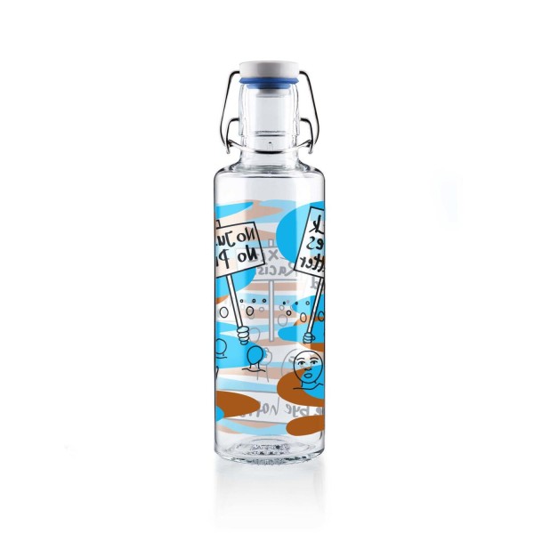 Trinkflasche aus Glas "Bye Bye Happy Land" - 600 ml von Soulbottles