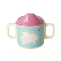 rice Melamin Baby Becher "Flying Pig" (Bunt)