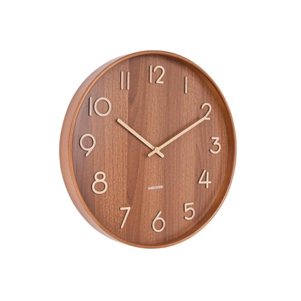 Wanduhr "Pure" - 60cm (Braun) von Karlsson by Present Time