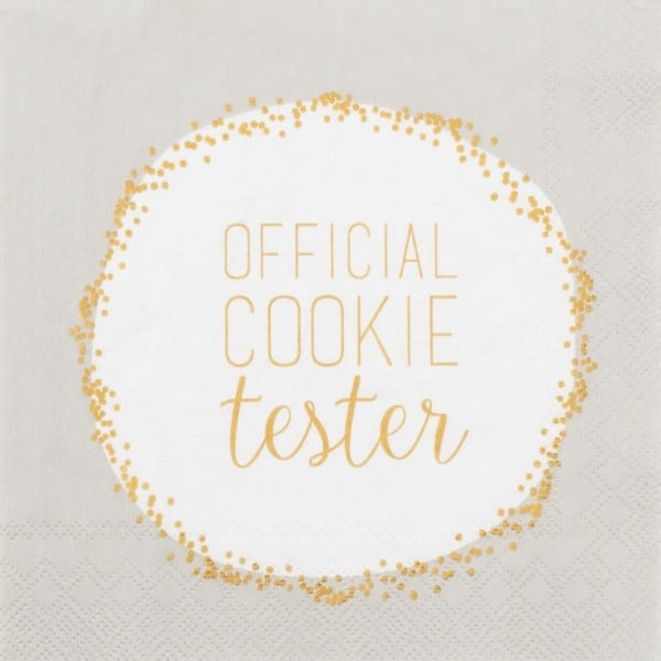 Cocktailservietten "XMAS - Official Cookie Tester" - 25 x 25 cm (Grau) von räder Design