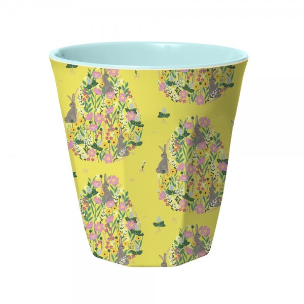 rice Melamin Becher "Bunny/Hase" - Medium (Gelb/Blau)